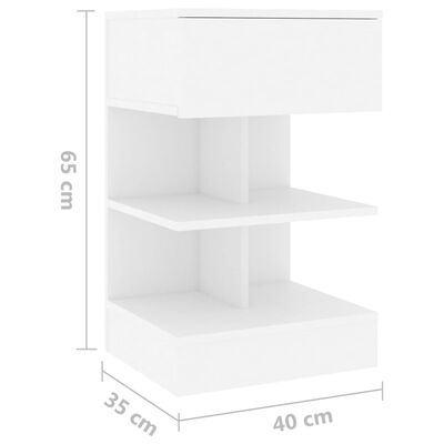 vidaXL Noční stolky 2 ks bílé 40 x 35 x 65 cm dřevotříska