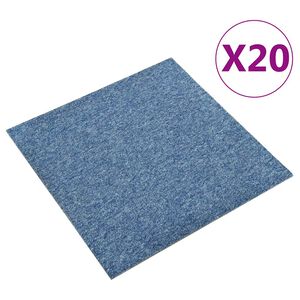 vidaXL Kobercov&eacute; podlahov&eacute; dlaždice 20 ks 5 m&sup2; 50 x 50 cm modr&eacute;