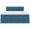 vidaXL Postel s &uacute;ložn&yacute;m prostorem a LED osvětlen&iacute;m Tmavě modr&aacute; samet