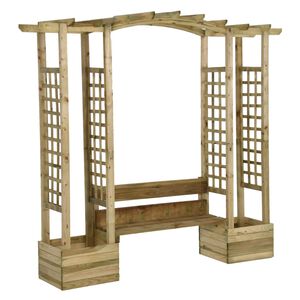 vidaXL Zahradn&iacute; pergola s lavic&iacute; a truhl&iacute;ky impregnovan&aacute; borovice