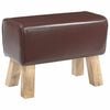 vidaXL lavice 60 x 30 x 45 cm Prav&aacute; kůže Tmavě hněd&aacute;