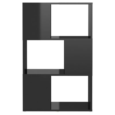 vidaXL Knihovna/dělicí stěna černá vysoký lesk 60x24x94cm dřevotříska