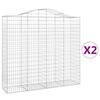 vidaXL Klenut&eacute; gabionov&eacute; ko&scaron;e 2 ks 200x50x180/200cm pozinkovan&eacute; železo