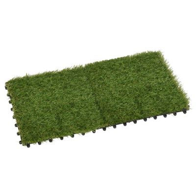 vidaXL Dlaždice s umělou trávou 22 ks zelené 30 x 30 cm