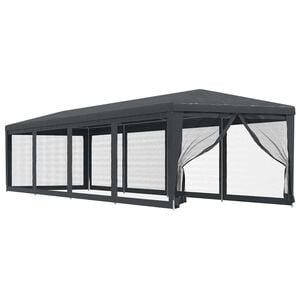 vidaXL Party stan s 10 s&iacute;ťovan&yacute;mi bočnicemi antracitov&yacute; 3 x 12 m HDPE