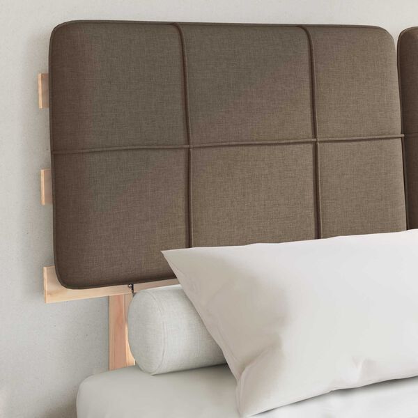 vidaXL R&aacute;m postele s čalouněn&yacute;m čelem s čelo Taupe 135 x 190 cm