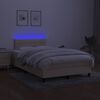 vidaXL Box spring postel s matrac&iacute; a LED kr&eacute;mov&aacute; 120x190 cm textil