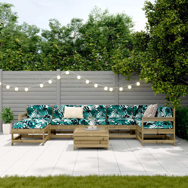 vidaXL 8d&iacute;ln&aacute; zahradn&iacute; sedac&iacute; souprava impregnovan&aacute; borovice