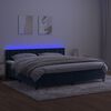 vidaXL Box spring postel s matrac&iacute; a LED tmavě modr&aacute; 200x200 cm samet