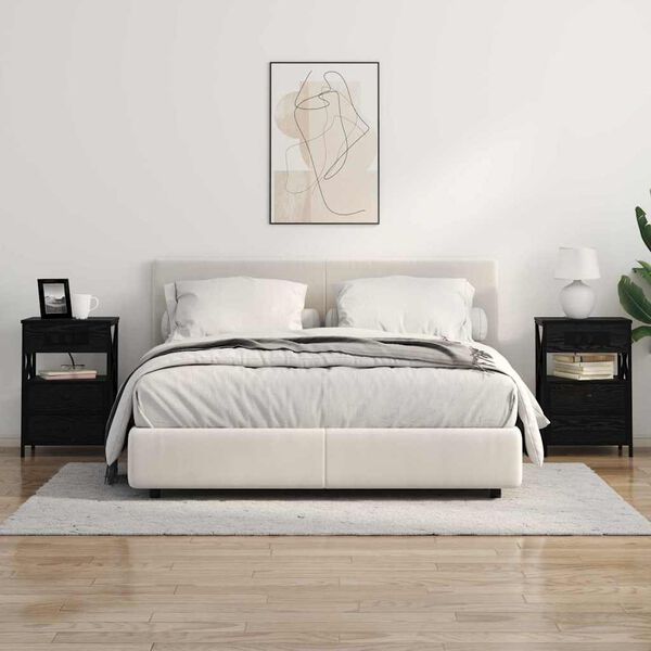 vidaXL Nočn&iacute; skř&iacute;ňka Čern&yacute; dub 40 x 31 x 60 cm kompozitn&iacute; dřevo