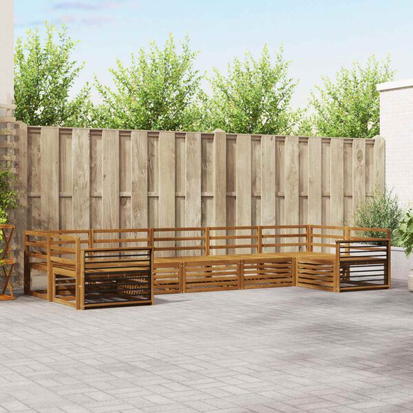 vidaXL Sedac&iacute; soupravy 7 pcs Př&iacute;rodn&iacute; Masivn&iacute; ak&aacute;tov&eacute; dřevo