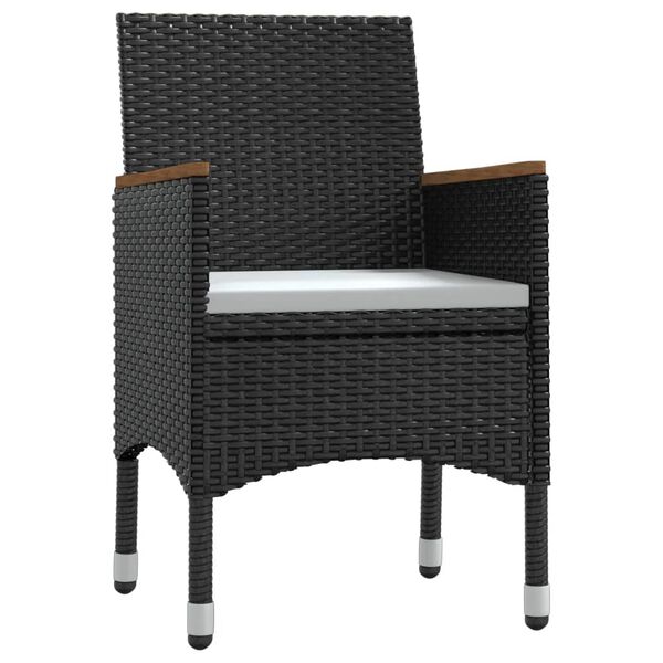 vidaXL 5dílný zahradní jídelní set s poduškami černý