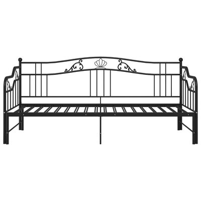 vidaXL Rám vysouvací postele/pohovky černý kovový 90 x 200 cm