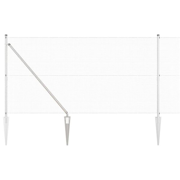 vidaXL Plotov&yacute; sloupek. Stř&iacute;brn&aacute; 25 x 1,4 m (s&iacute;ťovina 16 x 16 mm) Ocel