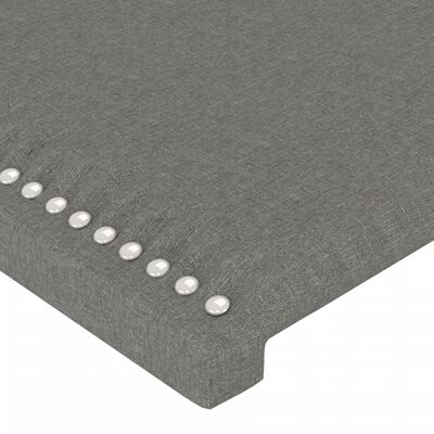 vidaXL Čelo postele s LED tmavě šedé 100x5x118/128 cm textil