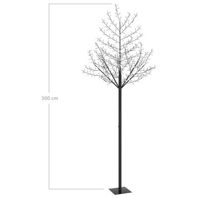 vidaXL Vánoční strom 600 LED teplé bílé světlo třešňový květ 300 cm