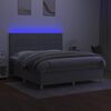 vidaXL Box spring postel s matrac&iacute; a LED světle &scaron;ed&aacute; 180x200 cm textil