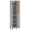 vidaXL Skř&iacute;ň highboard betonově &scaron;ed&aacute; 34,5x34x180 cm kompozitn&iacute; dřevo