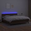 vidaXL Box spring postel s matrac&iacute; a LED hněd&aacute; 180x200 cm uměl&aacute; kůže