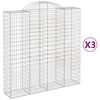 vidaXL Klenut&eacute; gabionov&eacute; ko&scaron;e 3 ks 200x50x200/220cm pozinkovan&eacute; železo