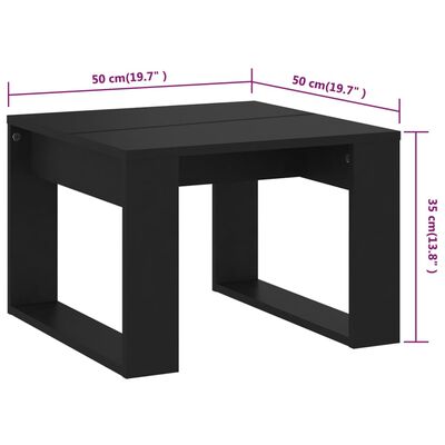 vidaXL Odkládací stolek černý 50 x 50 x 35 cm dřevotříska