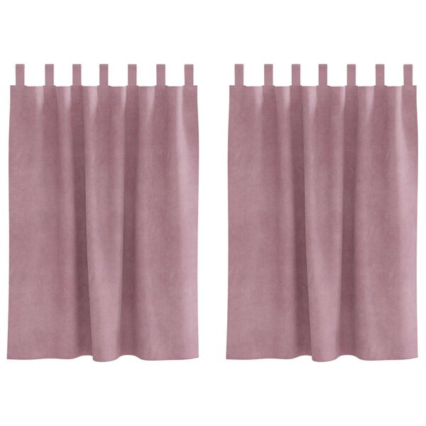 vidaXL Zatemňovac&iacute; z&aacute;věsy 2 pcs Tmavě růžov&aacute; 140 x 140 cm samet