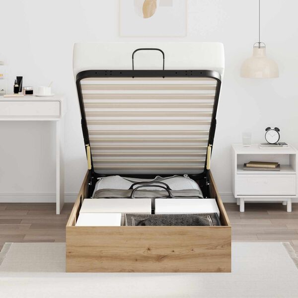 vidaXL Ottoman postel Řemesln&yacute; Dub 100 x 200 cm Dřevěn&yacute; materi&aacute;l