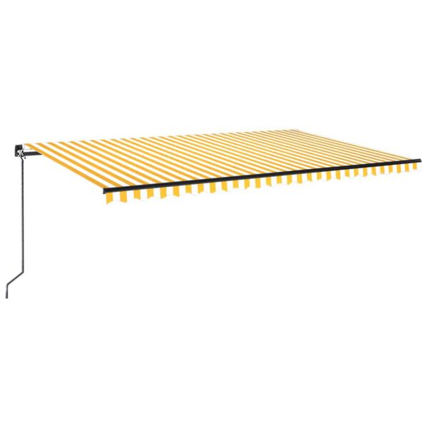 vidaXL Ručně zatahovac&iacute; mark&yacute;za s LED světlem 500 x 300 cm žlutob&iacute;l&aacute;