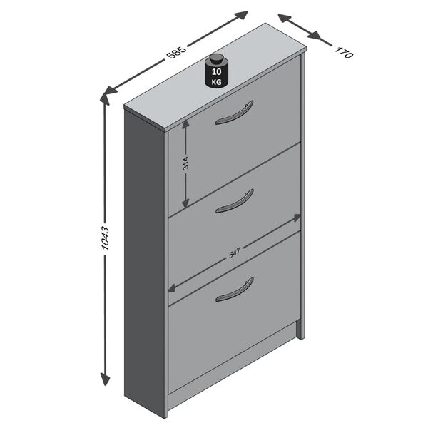 FMD Botn&iacute;k se 3 v&yacute;klopn&yacute;mi přihr&aacute;dkami b&iacute;l&yacute; a dubov&yacute; odst&iacute;n