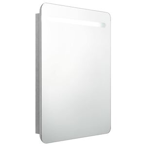 vidaXL LED koupelnov&aacute; skř&iacute;ňka se zrcadlem betonově &scaron;ed&aacute; 60x11x80 cm