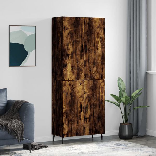 vidaXL Skř&iacute;ň highboard kouřov&yacute; dub 69,5 x 34 x 180 cm kompozitn&iacute; dřevo