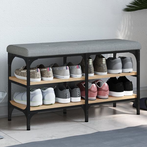 vidaXL Lavice s botn&iacute;kem dub sonoma 82 x 32 x 47 cm kompozitn&iacute; dřevo