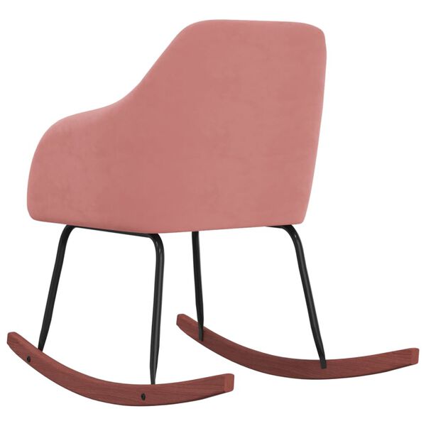 vidaXL Houpac&iacute; křeslo růžov&eacute; samet