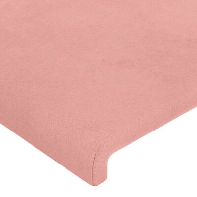 vidaXL Čelo postele s LED růžové 83 x 16 x 78/88 cm samet
