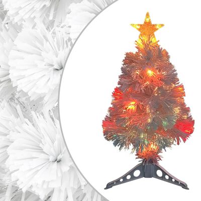 vidaXL Vánoční stromek s LED osvětlením bílý 64 cm optické vlákno