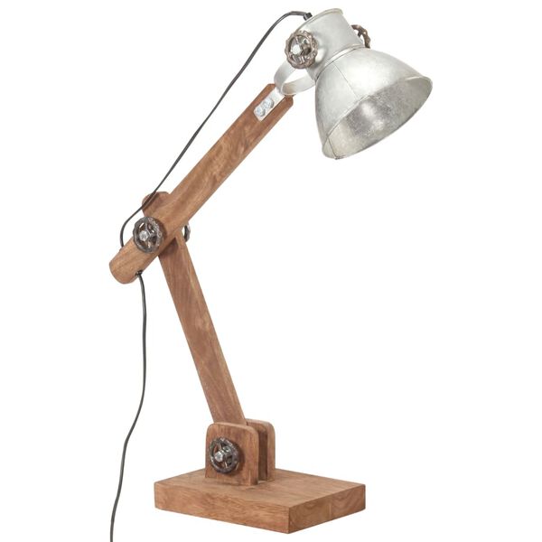 vidaXL Industri&aacute;ln&iacute; stoln&iacute; lampa stř&iacute;brn&aacute; kulat&aacute; 58 x 18 x 90 cm E27