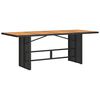 vidaXL Zahradn&iacute; stůl s ak&aacute;ciovou deskou čern&yacute; 190x80x74 cm polyratan