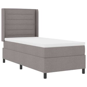 vidaXL LED box pružinov&aacute; postel s čelo Taupe 90 x 190 cm textil