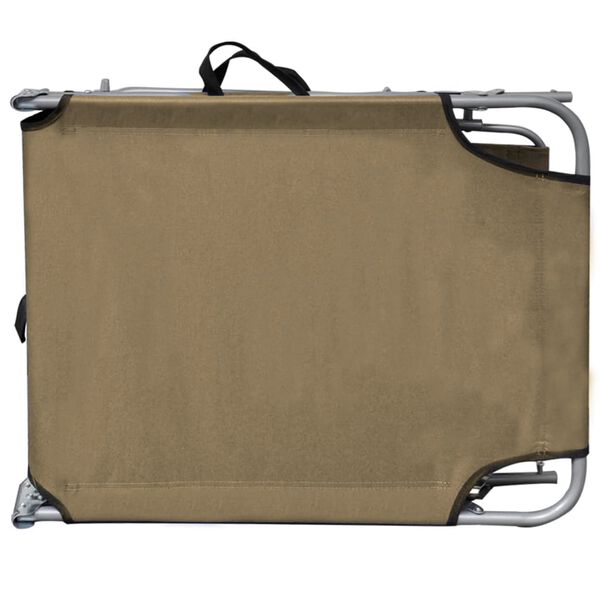 vidaXL Skládací zahradní lehátko se stříškou taupe hliník