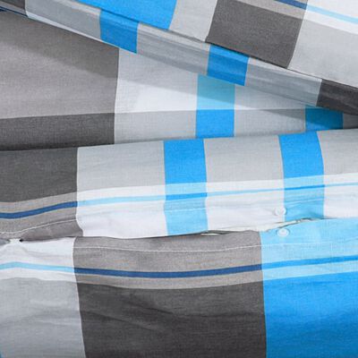 vidaXL Sada ložního prádla modrá a šedá 225 x 220 cm bavlna