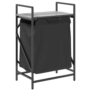 vidaXL Koš na prádlo se 1 přihrádkou a policí šedý sonoma
