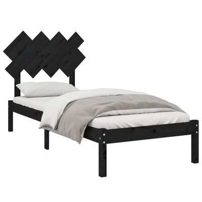 vidaXL Rám postele černý 90 x 200 cm masivní dřevo