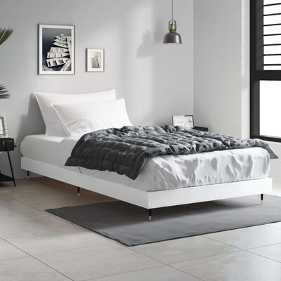 vidaXL Rám postele bílý s vysokým leskem 100 x 200 cm kompozitní dřevo