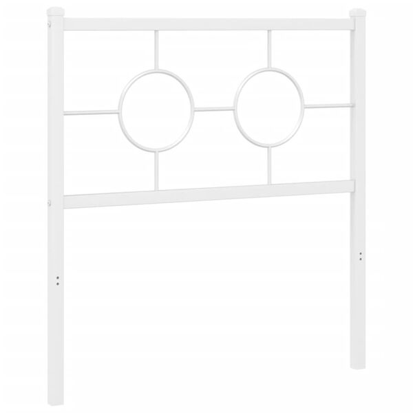 vidaXL Kovov&eacute; n&aacute;hradn&iacute; čelo postele b&iacute;l&eacute; 80 cm