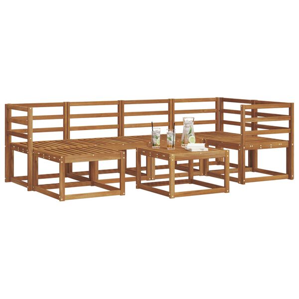 vidaXL Venkovn&iacute; pohovkov&aacute; souprava 7 pcs Přirozen&aacute; a Anthracitov&aacute;