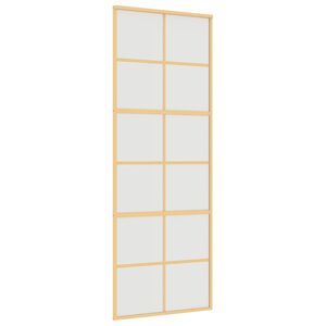 vidaXL Posuvn&eacute; dveře zlat&eacute; 76 x 205 cm ml&eacute;čn&eacute; ESG sklo a hlin&iacute;k