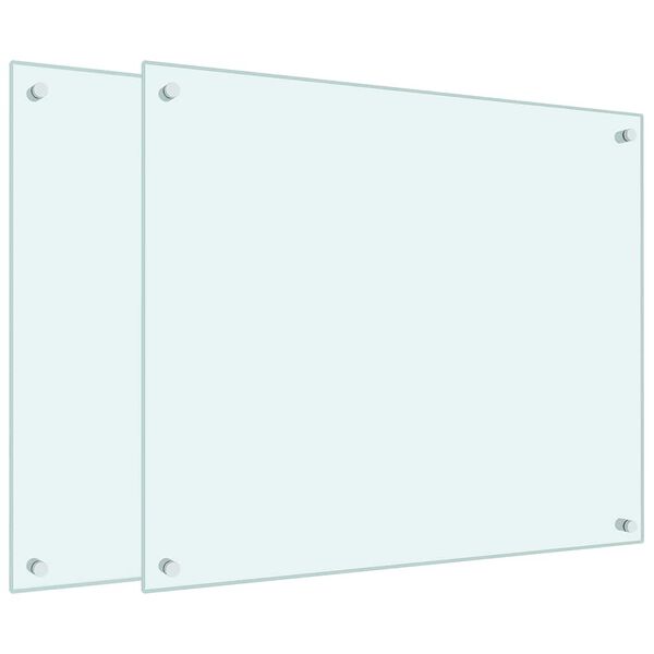 vidaXL Kuchyňsk&eacute; panely 2 ks b&iacute;l&eacute; 70 x 60 cm tvrzen&eacute; sklo