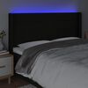 vidaXL Čelo postele s LED čern&eacute; 163 x 16 x 118/128 cm textil