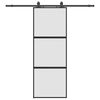 vidaXL Posuvn&eacute; dveře se sadou kov&aacute;n&iacute; čern&eacute; 76x205 cm Tvrzen&eacute; sklo