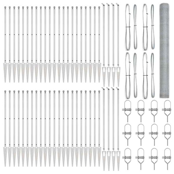 vidaXL Plotov&yacute; sloupek. Stř&iacute;brn&aacute; 100 x 1,5 m (25 mm ok) Ocel